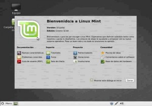 Apariencia inicial de Linux Mint